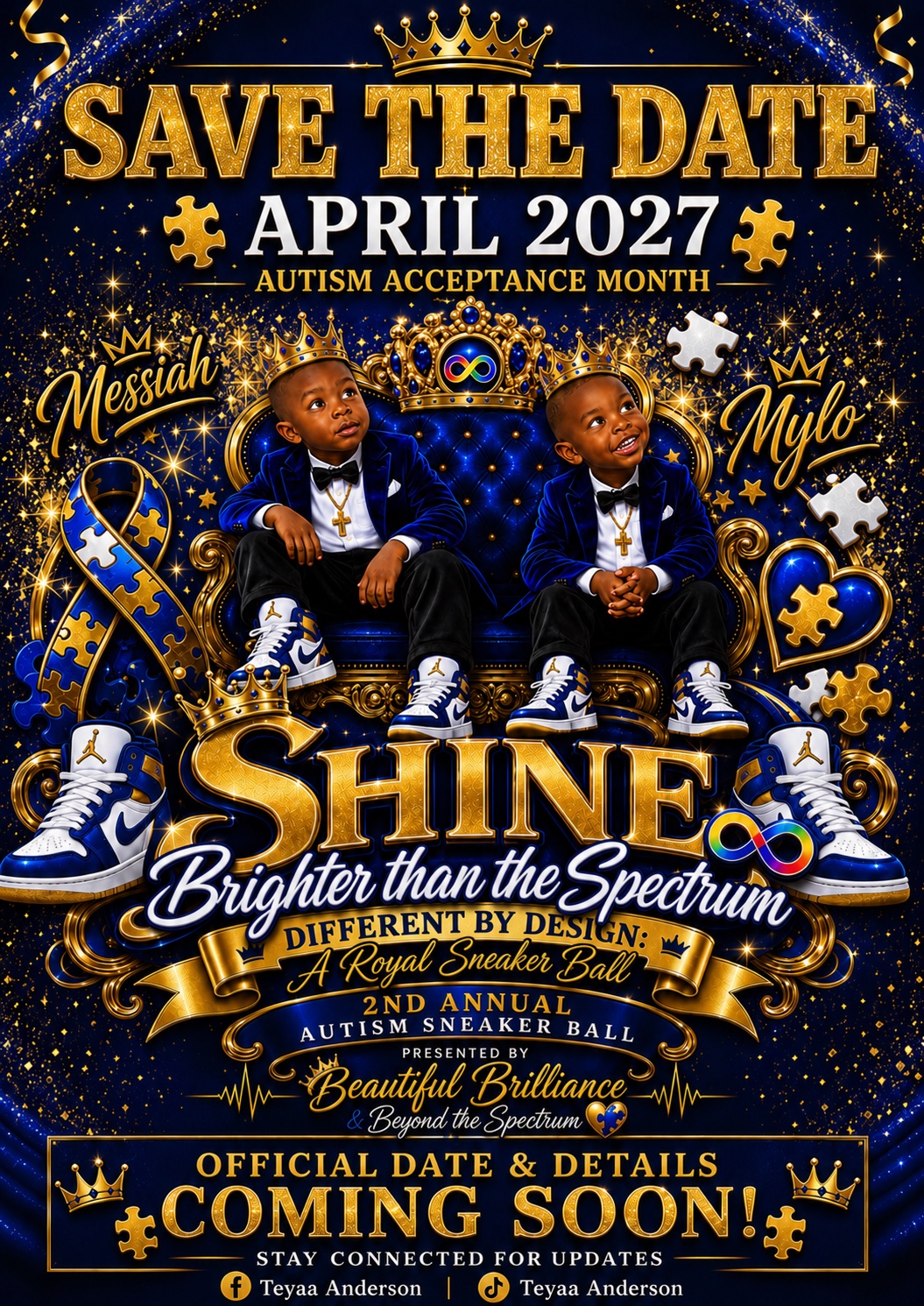Official Shine Brighter Royal Sneaker Ball April 2027 flyer